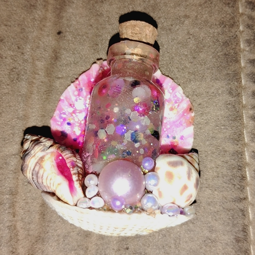 Mermaid tears resin necklace pendant